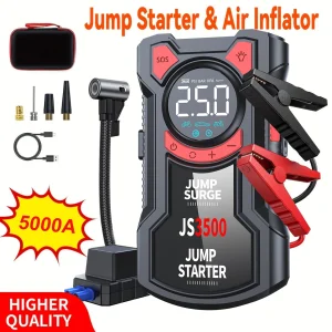 5-in-1 Multifunctional Air Pump Jump Starter with Air Compressor Tire Inflator