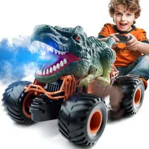 Remote Control Rc Velociraptor With Light & Sound Spray
