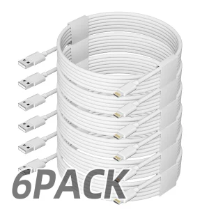 6pcs 6ft Fast Charging USB Cable for IPhone