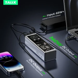 TALIX 140W Power Bank with 3-Port Digital Hybrid Charger